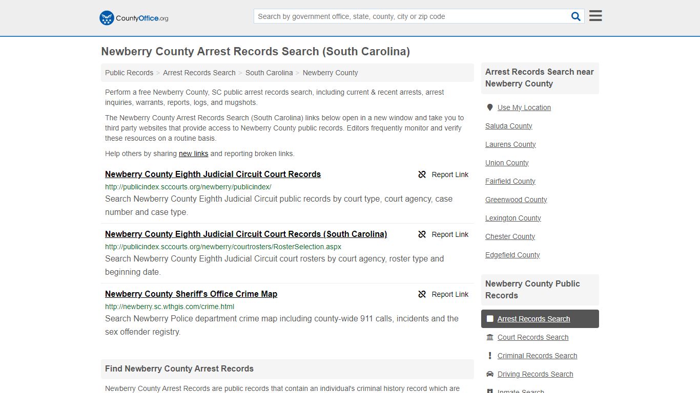 Arrest Records Search - Newberry County, SC (Arrests & Mugshots)
